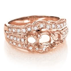 14K White Gold Three Stone Diamond Engagement Ring Setting 0.46ct -Fashion Accessories Shop 14k three stone diamond engagement ring setting 046ct p 40100 ro