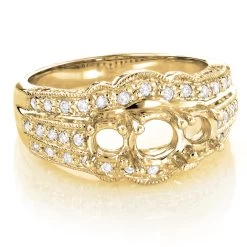 14K White Gold Three Stone Diamond Engagement Ring Setting 0.46ct -Fashion Accessories Shop 14k three stone diamond engagement ring setting 046ct p 40100 ye