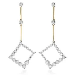 Two Tone 14K Rose Gold Journey Diamond Earrings 1 Carat -Fashion Accessories Shop 14k two tone gold journey diamond earrings 1 carat p 154 ye