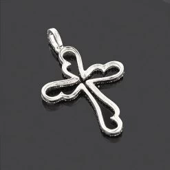 14K White Gold Unique Diamond Cross Pendant 0.32ct -Fashion Accessories Shop 14k unique diamond cross pendant 032ct p 41782back