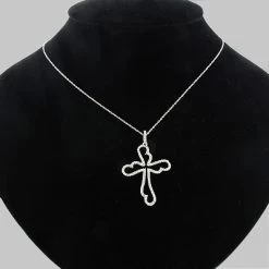 14K White Gold Unique Diamond Cross Pendant 0.32ct -Fashion Accessories Shop 14k unique diamond cross pendant 032ct p 41782bod
