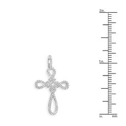 Small 14K White Gold Cross Pendant For Women With Diamonds 0.2ct -Fashion Accessories Shop 14k white gold cross pendant 028ct p 42047 rulerwh