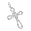 Small 14K White Gold Cross Pendant For Women With Diamonds 0.2ct