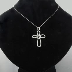 14K White Gold Cross Pendant 0.34ct -Fashion Accessories Shop 14k white gold cross pendant 034ct p 41776bod