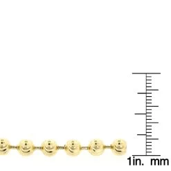 Men's 14K Yellow Gold Moon Cut Bead Chain 5mm 22-40in -Fashion Accessories Shop 14k white gold moon cut bead chain 5mm 22 40in rulerye