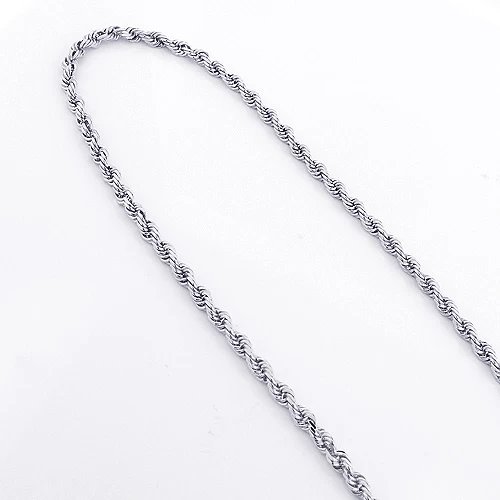 14K White Gold Rope Chain 2mm 22-30in 4 14K White Gold Rope Chain 2mm 22-30in - Image 2