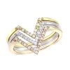 Stackable Diamond Ring Set For Women 14K Gold Bands