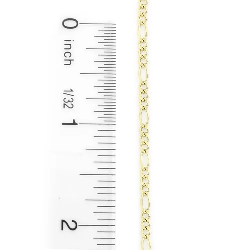 Men's 14K Yellow Gold Figaro Chain 2.5mm 22-24in 5 Men's 14K Yellow Gold Figaro Chain 2.5mm 22-24in - Image 3