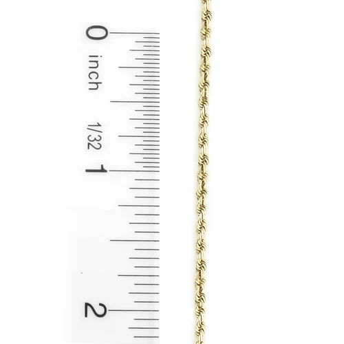14K Yellow Gold Rope Chain 2mm 22-30in 5 14K Yellow Gold Rope Chain 2mm 22-30in - Image 3