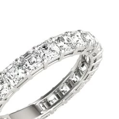 18K White Gold Asscher Cut Diamond Eternity Ring 3ct Anniversary Band By Luxurman -Fashion Accessories Shop 18k gold asscher cut diamond eternity ring 3ct anniversary band by luxurman boxwh