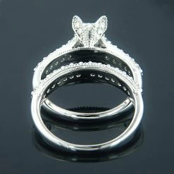 18K White Gold Diamond Bridal Ring Set 0.58ct -Fashion Accessories Shop 18k gold diamond bridal ring sets collection item 58ct p 6068back