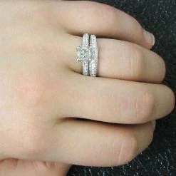 18K White Gold Diamond Bridal Ring Set 0.58ct -Fashion Accessories Shop 18k gold diamond bridal ring sets collection item 58ct p 6068bod