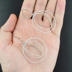 18K White Gold Diamond Circle Dangle Earrings 2.25ct -Fashion Accessories Shop 18k gold diamond circle dangle earrings 225ct p 22506back