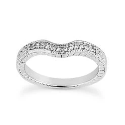 Thin 18K White Gold Diamond Engagement Band 0.12ct