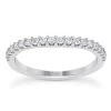 Ultra Thin 18K White Gold Diamond Engagement Band 0.16ct