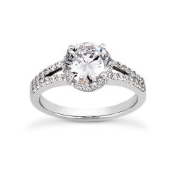 18K White Gold Diamond Engagement Ring 1.05ct 4.1mm