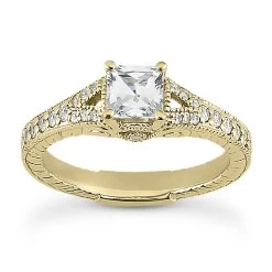 18K White Gold Princess And Round Cut Diamonds Engagement Ring Set 1.21ct -Fashion Accessories Shop 18k gold diamond engagement ring set 121ct p 30137 back yellow 20220420 20220426