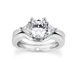 18K White Gold Diamond Engagement Ring And Wedding Band Set 1.25ct
