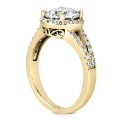 Halo 18K White Gold Diamond Engagement Ring Setting 0.30ct -Fashion Accessories Shop 18k gold diamond engagement ring setting 030ct p 33941 back yellow 20220420 20220426
