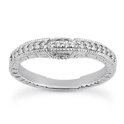 Thin 18K White Gold Diamond Engagement Wedding Ring 0.20ct