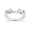 Thin 18K White Gold Diamond Engagement Wedding Ring 0.24ct 2.50mm