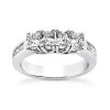 Thin 18K White Gold Diamond Engagement Wedding Ring 0.61ct