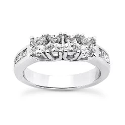 Thin 18K White Gold Diamond Engagement Wedding Ring 0.61ct