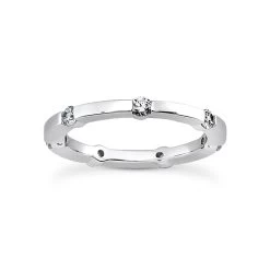 Ultra Thin 18K White Gold Diamond Eternity Band 0.35ct
