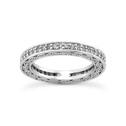 Thin 18K White Gold Diamond Eternity Band 0.63ct 2.4mm