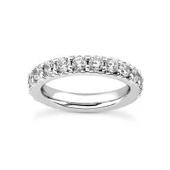 Thin 18K White Gold Diamond Eternity Band 0.64ct