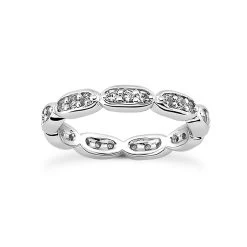 Thin 18K White Gold Diamond Eternity Band 0.72ct