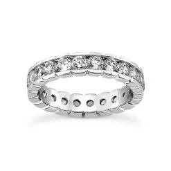 Thin 18K White Gold Diamond Eternity Band 0.84ct