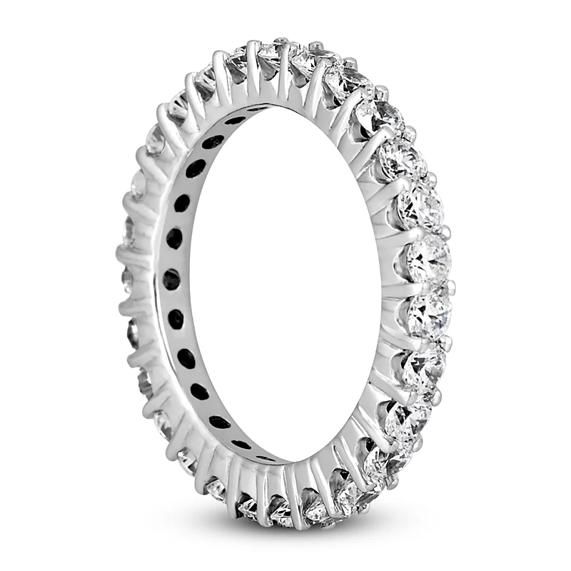 Thin 18K White Gold Diamond Eternity Band 1.35ct 6 Thin 18K White Gold Diamond Eternity Band 1.35ct - Image 4