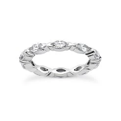 Thin 18K White Gold Diamond Eternity Band 1.50ct
