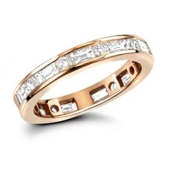 Eternity Band 18K Yellow Gold 1.56ct Round And Baguette Diamonds -Fashion Accessories Shop 18k gold diamond eternity band 156ct p 30378 ro