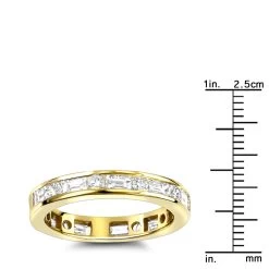 Eternity Band 18K Yellow Gold 1.56ct Round And Baguette Diamonds -Fashion Accessories Shop 18k gold diamond eternity band 156ct p 30378 rulerye
