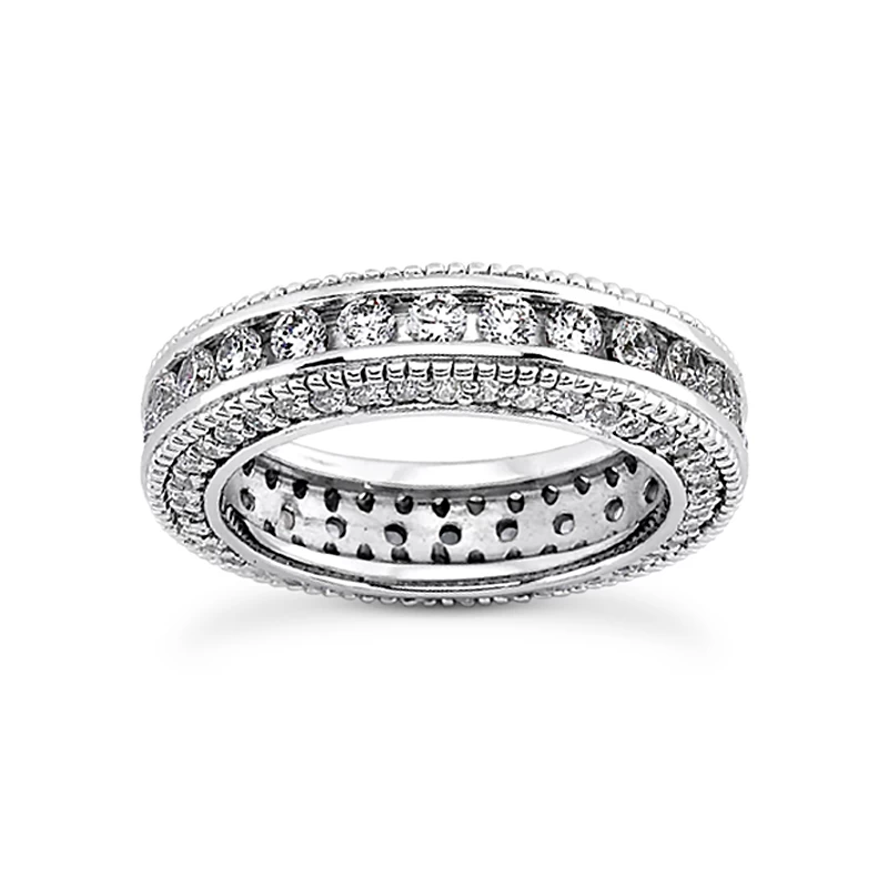 18K White Gold Diamond Eternity Band 2.90ct 3 18K White Gold Diamond Eternity Band 2.90ct