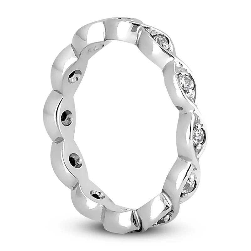 Designer Diamond Eternity Ring 0.24ct 18K White Gold 6 Designer Diamond Eternity Ring 0.24ct 18K White Gold - Image 4