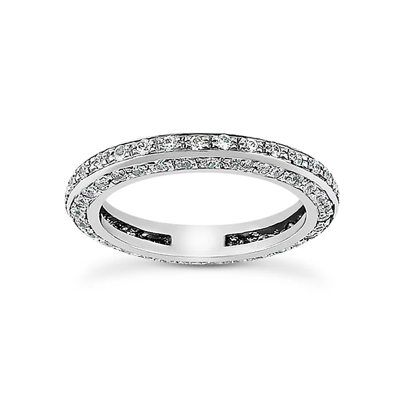 Thin 18K White Gold Diamond Eternity Ring 1.01ct 3 Thin 18K White Gold Diamond Eternity Ring 1.01ct