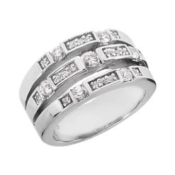 18K White Gold Diamond Right Hand Ring 0.64ct 11.1mm