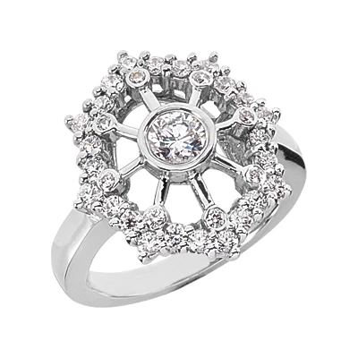 18K White Gold Diamond Right Hand Ring 0.93ct 3 18K White Gold Diamond Right Hand Ring 0.93ct