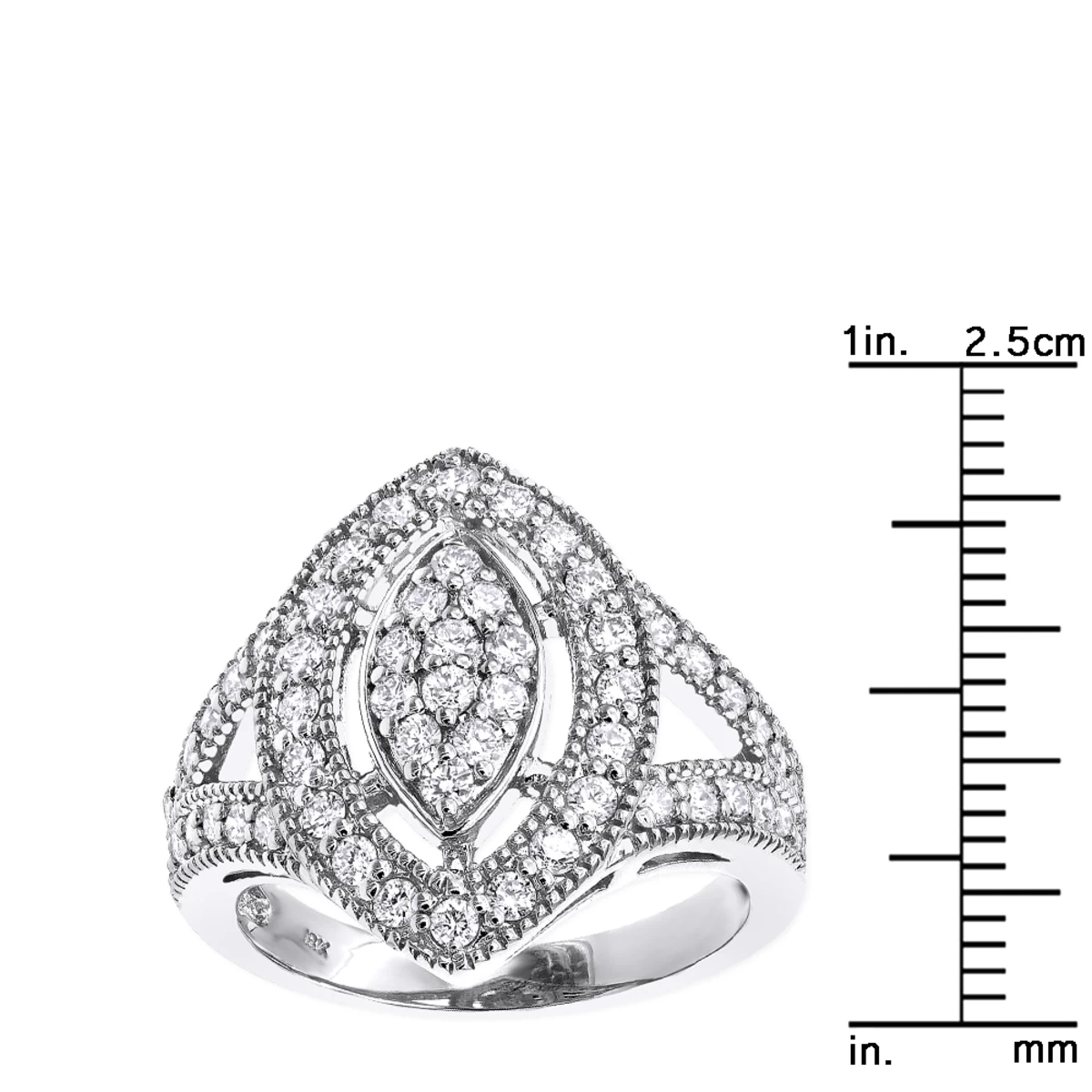 18K Yellow Gold Diamond Right Hand Ring For Women Tear Drop Shape 1.08ct 10 18K Yellow Gold Diamond Right Hand Ring For Women Tear Drop Shape 1.08ct - Image 8