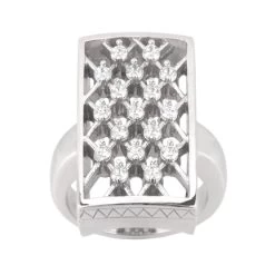 18K White Gold Diamond Right Hand Ring 1.19ct