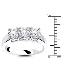 18K White Gold Diamond Three Stones Engagement Ring 1 Carat 13 18K White Gold Diamond Three Stones Engagement Ring 1 Carat -Fashion Accessories Shop 18k gold diamond three stones engagement ring 099ct p 33518 rulerwh