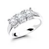 18K White Gold Diamond Three Stones Engagement Ring 1 Carat