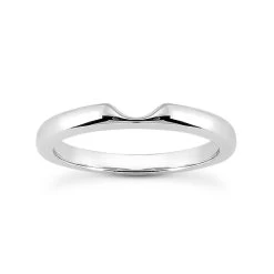 Thin 18K White Gold Engagement Wedding Band 2.4mm