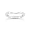 1mm Thin 18K White Gold Engagement Wedding Ring With A Curve