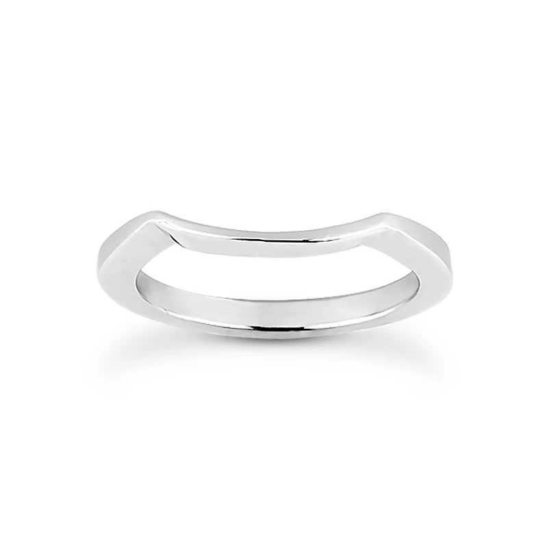1mm Thin 18K White Gold Engagement Wedding Ring With A Curve 3 1mm Thin 18K White Gold Engagement Wedding Ring With A Curve