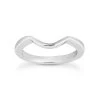 Thin Curved 18K White Gold Engagement Wedding Ring 1mm