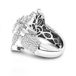 18K White Gold Statement Flower Diamond Engagement Ring LUCCELLO 3.25ct -Fashion Accessories Shop 18k gold flower diamond engagement ring luccello 35ct statement jewelry backwh
